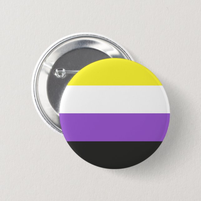 LGBTQ Nonbinary Pride Flag 6 Cm Round Badge (Front & Back)