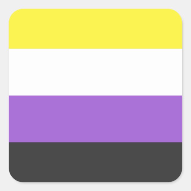 LGBTQ Nonbinary Pride Flag Square Sticker (Front)