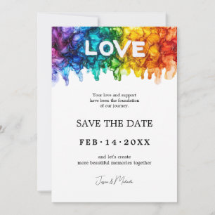 🌈 🐦 LGBTQ Painted With Love wedding Save The Date