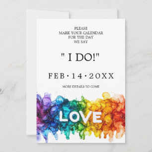 🌈 🐦 LGBTQ Painted With Love wedding Save The Date