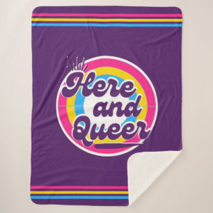 LGBTQ: Pansexual Flag - Here and Queer Sherpa Blanket