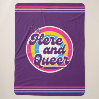 LGBTQ: Pansexual Flag - Here and Queer Sherpa Blanket