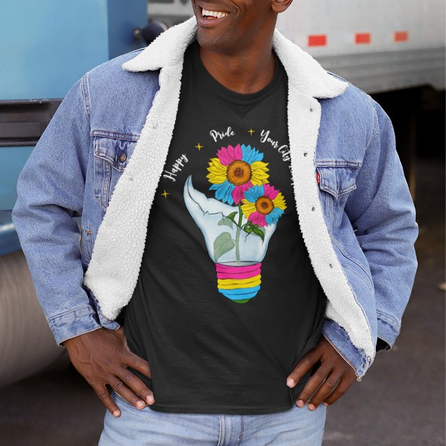 LGBTQ Pansexual Flag Sunflowers in a Light Bulb T-Shirt (Creator Uploaded)