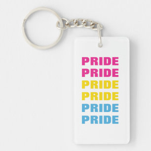 LGBTQ Pansexual Pride Customisable Repeated Text Key Ring