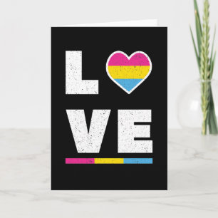 LGBTQ Pansexual Pride Flag Distressed Grunge Love Card