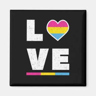 LGBTQ Pansexual Pride Flag Distressed Grunge Love Magnet