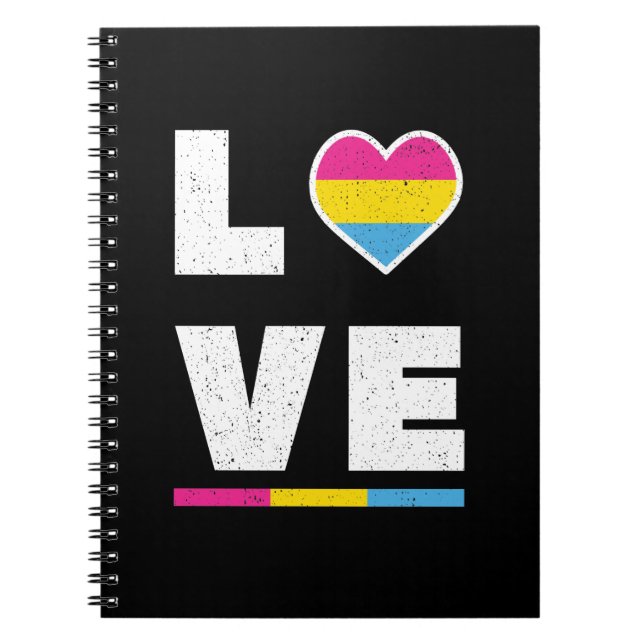LGBTQ Pansexual Pride Flag Distressed Grunge Love Notebook (Front)