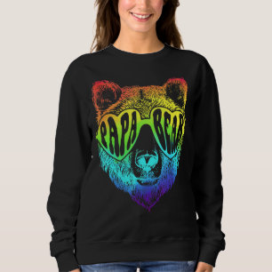 Lgbtq Papa Bear Lgbt Rainbow Flag Gay Pride Proud Sweatshirt