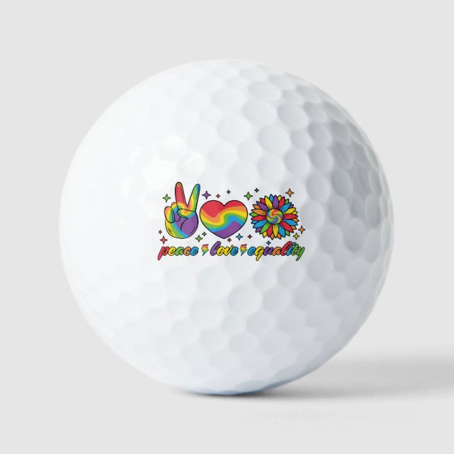 LGBTQ - Peace, Love, Equality Golf Balls (Front)