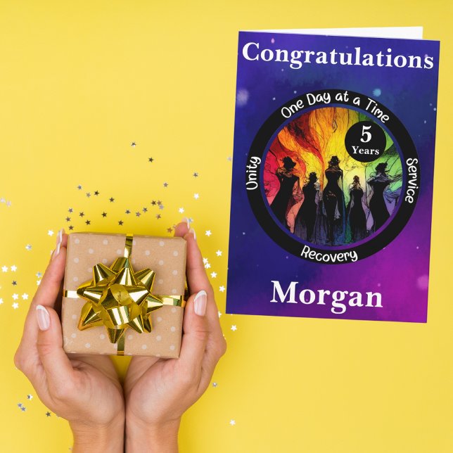 LGBTQ++ Personalised Sobriety Milestone Card (Creator Uploaded)