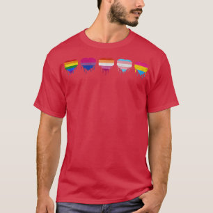 LGBTQ Piel Heart Pride Flag Biseual Lesbian Trans T-Shirt