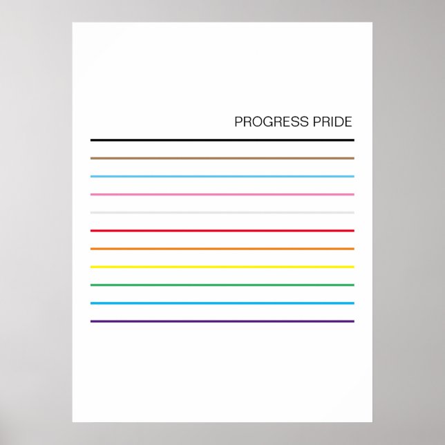 LGBTQ Plain Pride Rainbow colours Progress Pride Poster (Front)