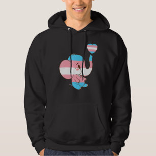 Lgbtq Playing Little Elephant Trans Pride Transgen Hoodie