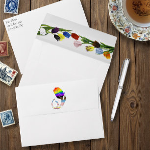 LGBTQ plus Tulips Flowers Envelope
