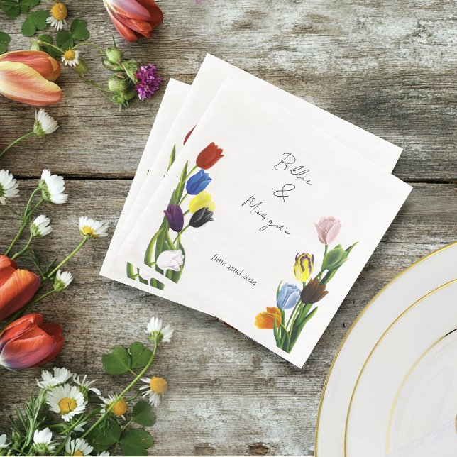 LGBTQ plus Tulips Flowers Napkin (Creator Uploaded)