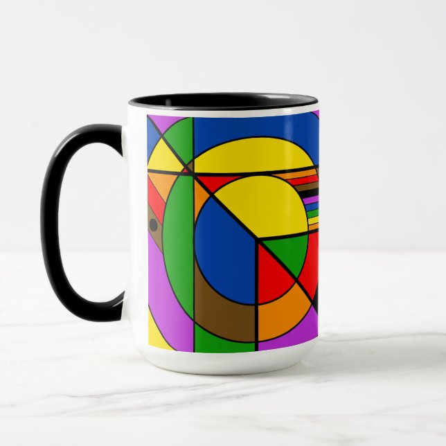 LGBTQ+ POC Rainbow Pride Abstract Geometric Mug (Left)