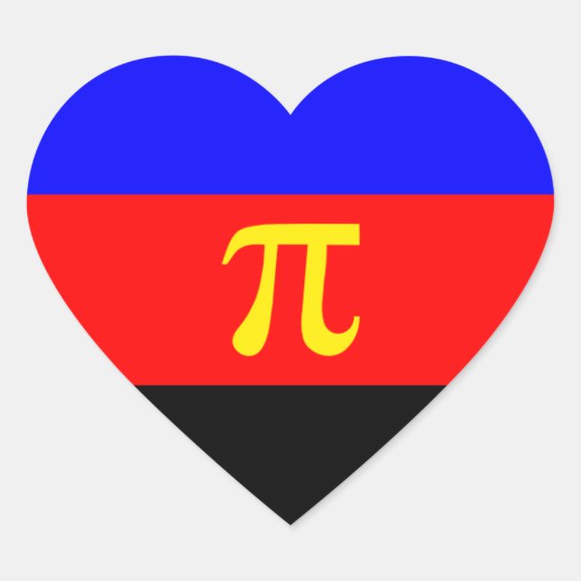 LGBTQ Poly Pride Polyamory Pride Flag Heart Sticker (Front)