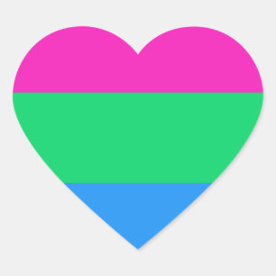 LGBTQ Polysexual Pride Flag Heart Sticker