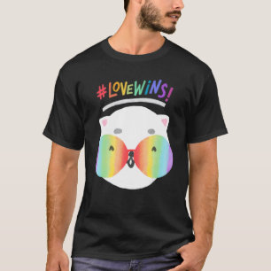 Lgbtq Pride Cat Love Wins  Celebrate Pride Month E T-Shirt