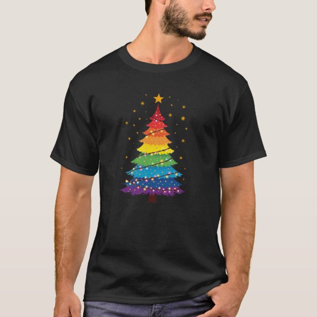 LGBTQ Pride Christmas Tree Tshirt (Front)