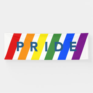 LGBTQ PRIDE Diagonal Rainbow Stripes Banner