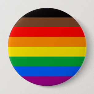 LGBTQ Pride Flag (8 Stripes) 10 Cm Round Badge