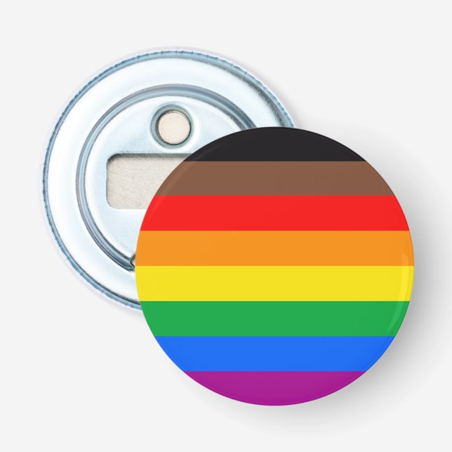 LGBTQ Pride Flag (8 Stripes) Bottle Opener (Front)