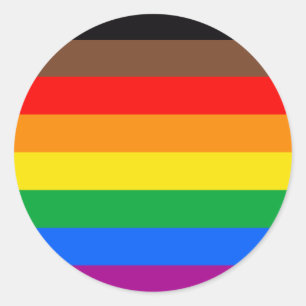 LGBTQ Pride Flag (8 Stripes) Classic Round Sticker