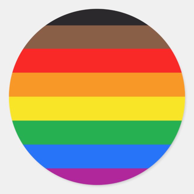 LGBTQ Pride Flag (8 Stripes) Classic Round Sticker (Front)