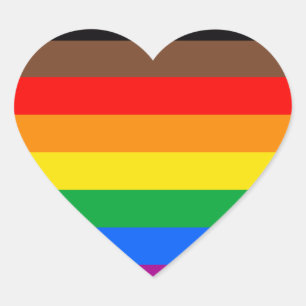 LGBTQ Pride Flag (8 Stripes) Heart Sticker