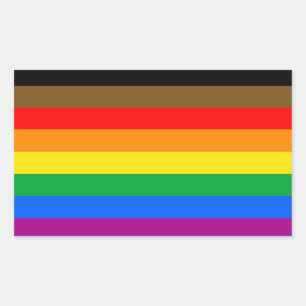 LGBTQ Pride Flag (8 Stripes) Rectangular Sticker