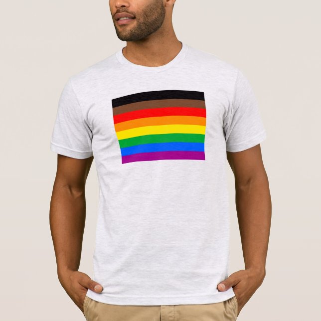 LGBTQ Pride Flag (8 Stripes) T-Shirt (Front)