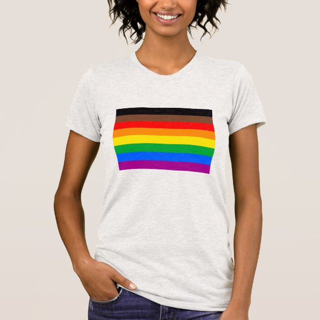 LGBTQ Pride Flag (8 Stripes) T-Shirt (Front)
