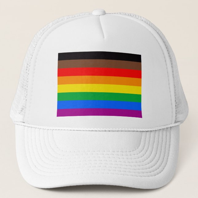 LGBTQ Pride Flag (8 Stripes) Trucker Hat (Front)