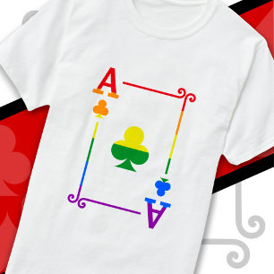 LGBTQ Pride Flag Playing Cards Ace Card Ace Clubs T-Shirt