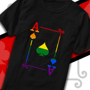 LGBTQ Pride Flag Playing Cards Ace Card Ace Spades T-Shirt