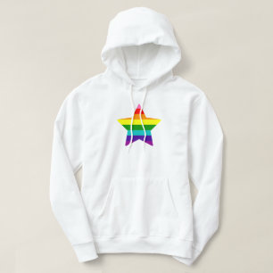 LGBTQ Pride Flag Rainbow Christmas Star Hoodie