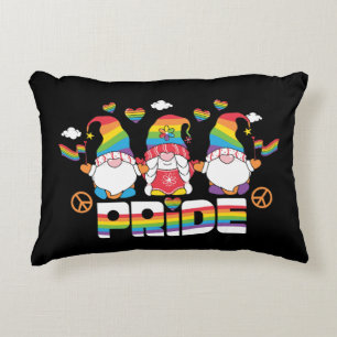 LGBTQ - Pride - Garden Gnome - Rainbow Colour Decorative Cushion