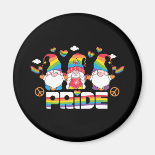 LGBTQ - Pride - Garden Gnome - Rainbow Colour Magnet