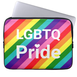 LGBTQ Pride Heart Rainbow Stripe Tech Laptop Sleeve
