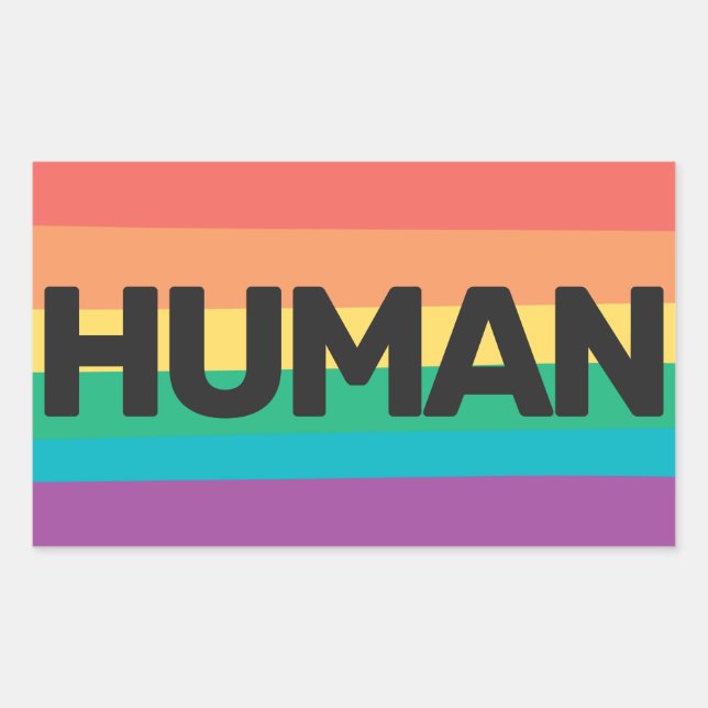 LGBTQ pride Human rainbow flag Rectangular Sticker (Front)