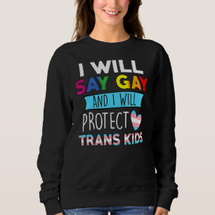 Lgbtq Pride I Will Say Gay And I Will Protect Tran Sweatshirt