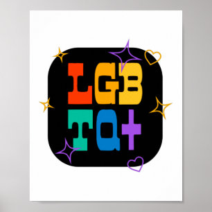 LGBTQ+. PRIDE+LGBT. Rainbow  Poster