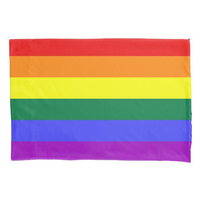 LGBTQ Pride month rainbow flag pillowcase. Pillowcase (Front)