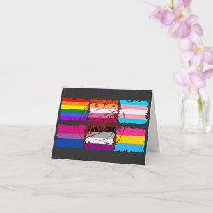 LGBTQ Pride Month Stripes Flags Card