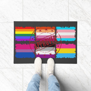 LGBTQ Pride Month Stripes Flags Doormat