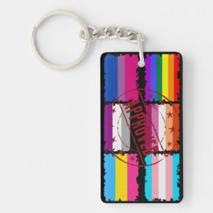 LGBTQ Pride Month Stripes Flags Key Ring