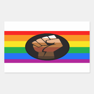 LGBTQ PRIDE (POC Fist Pride) Rectangular Sticker