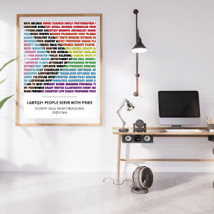 LGBTQ Pride Professions Word Cloud Poster