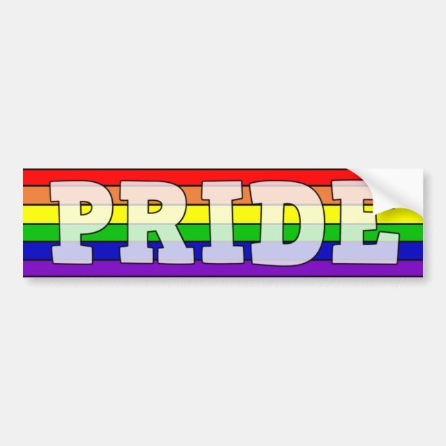 LGBTQ+ Pride Rainbow Bumper Sticker (Front)